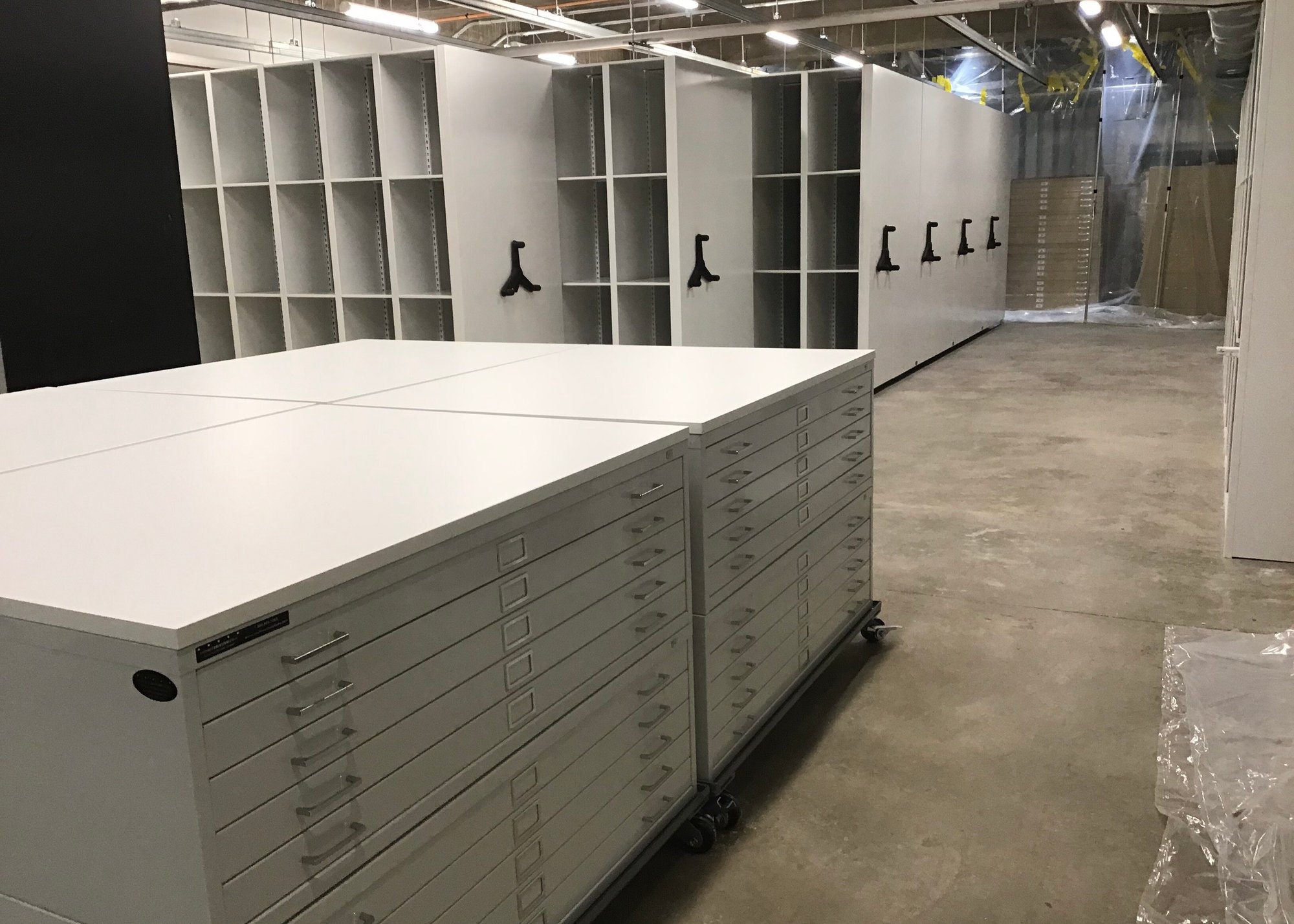 high density storage and museum flat file cabinets