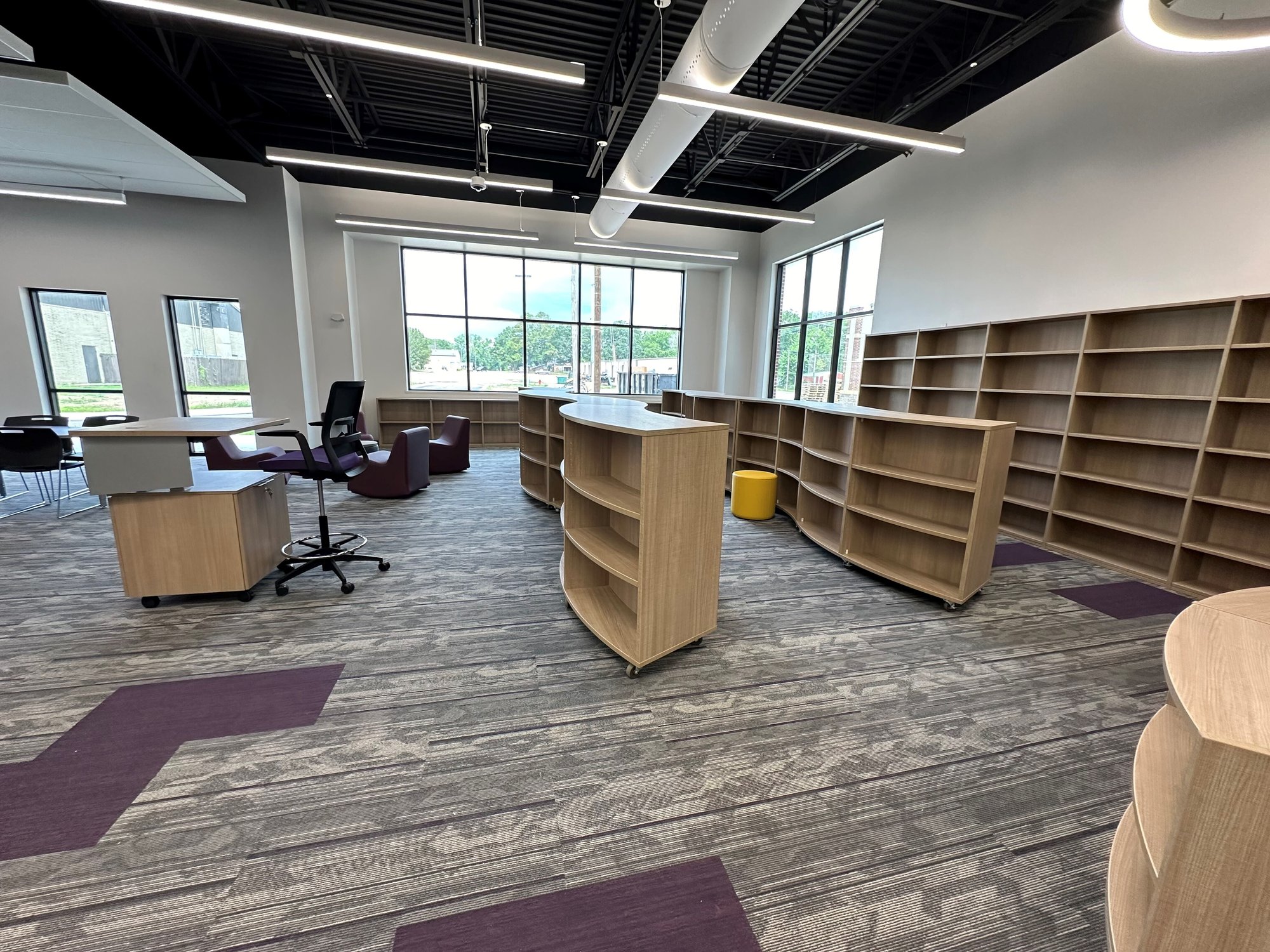 library bookshelves