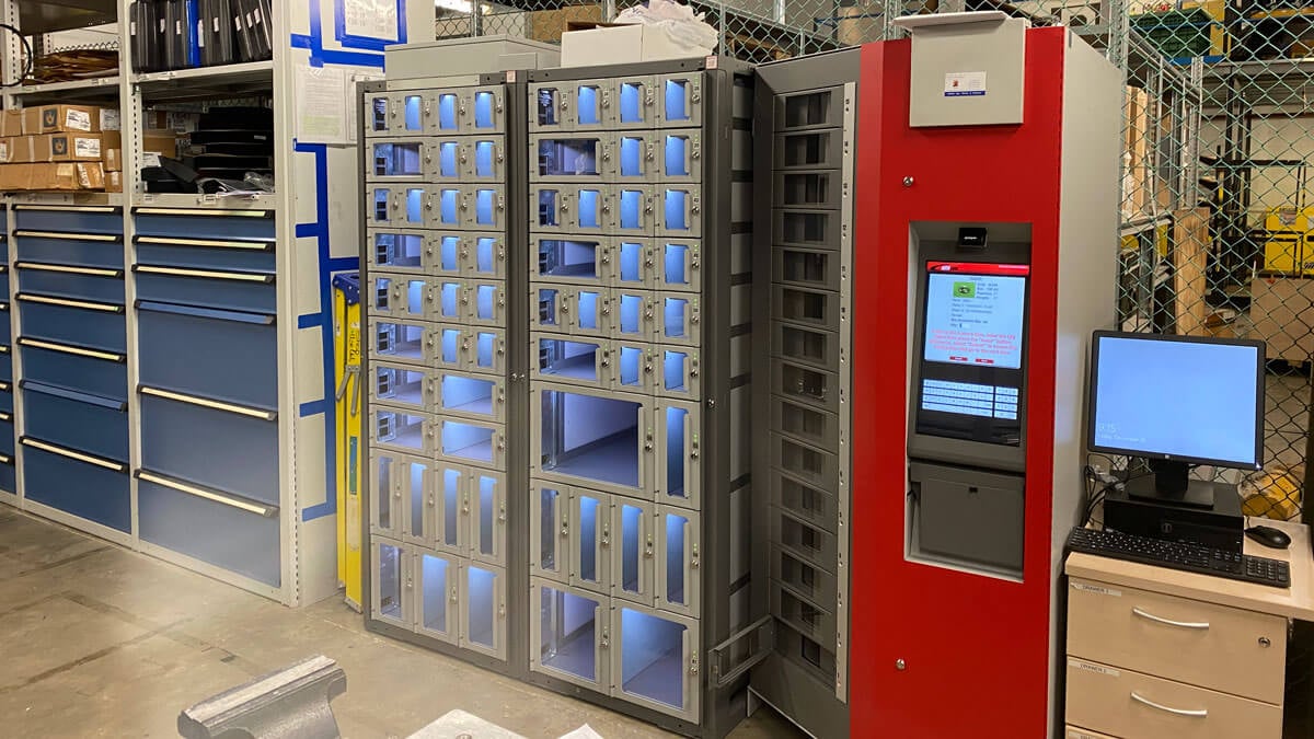 Industrial vending units for MRO supply management in factory environment