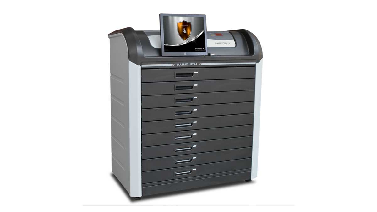 high capacity electronic key cabinet with multiple drawers and touchscreen interface for secured key tracking