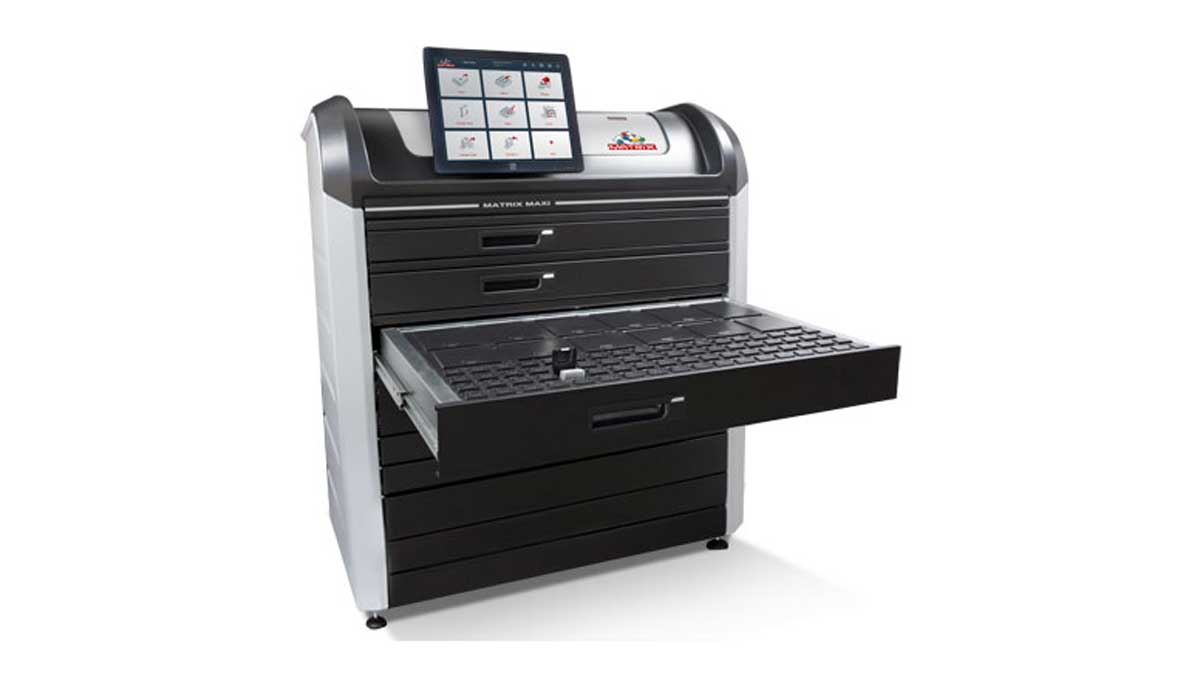 large electronic key cabinet with open drawer displaying multiple key slots for high capacity storage and easy access