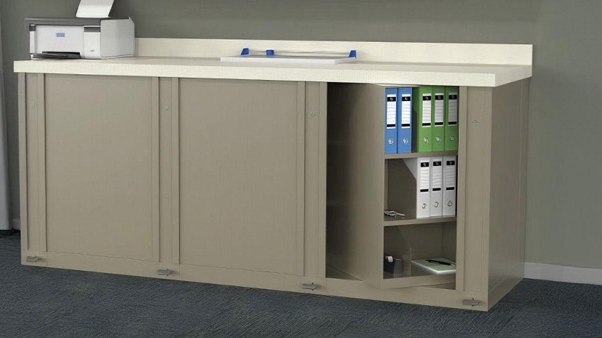 Rotating cabinet integrated with modular casework