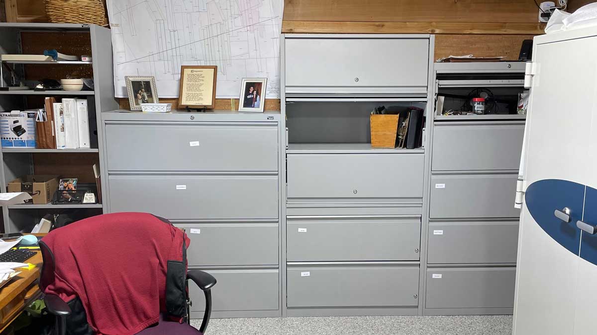 Office storage cabinets organizing files and supplies