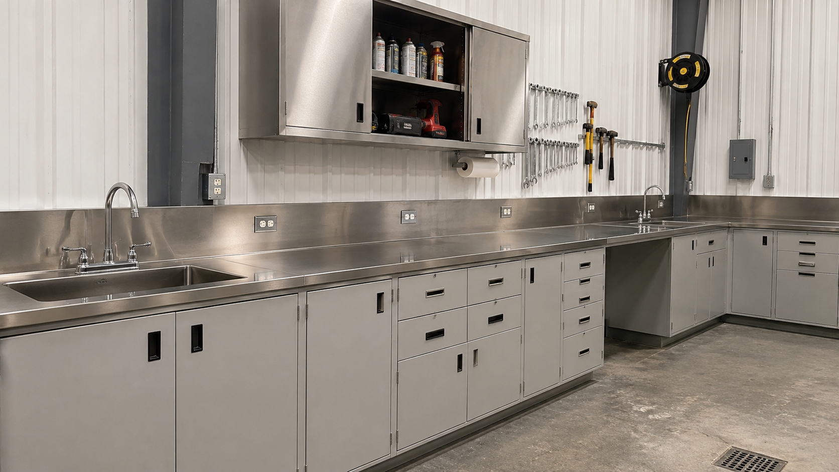 Southwest ISD Adds Maintenance Shop Casework with Stainless Steel Work Surfaces