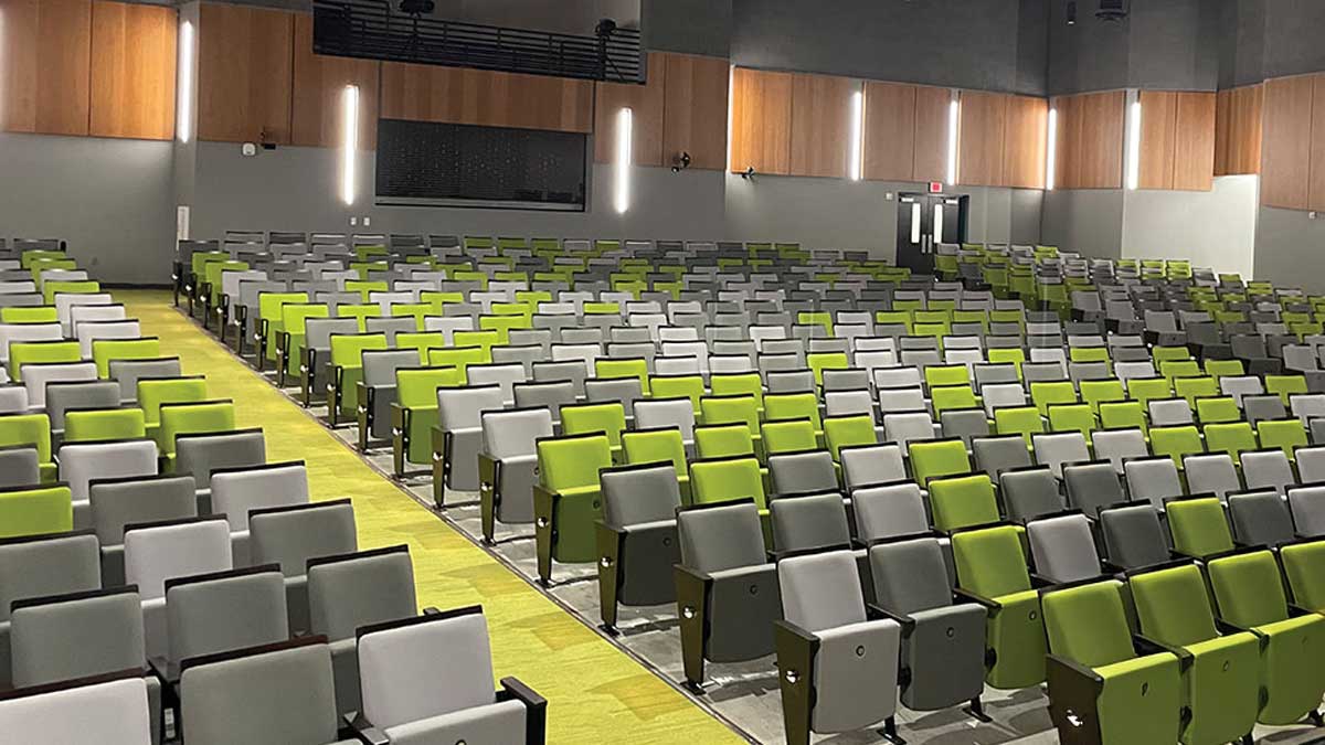 Modern auditorium seating installed at Montwood High School