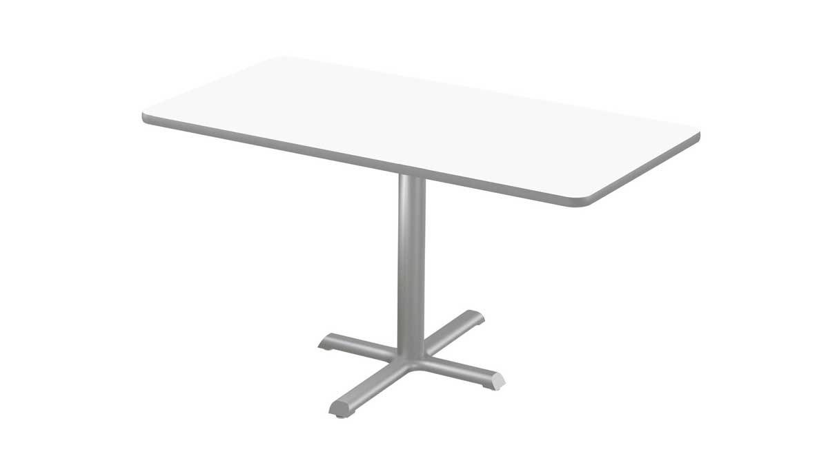 dry erase pedestal bistro table with rectangular top for casual meetings or dining areas
