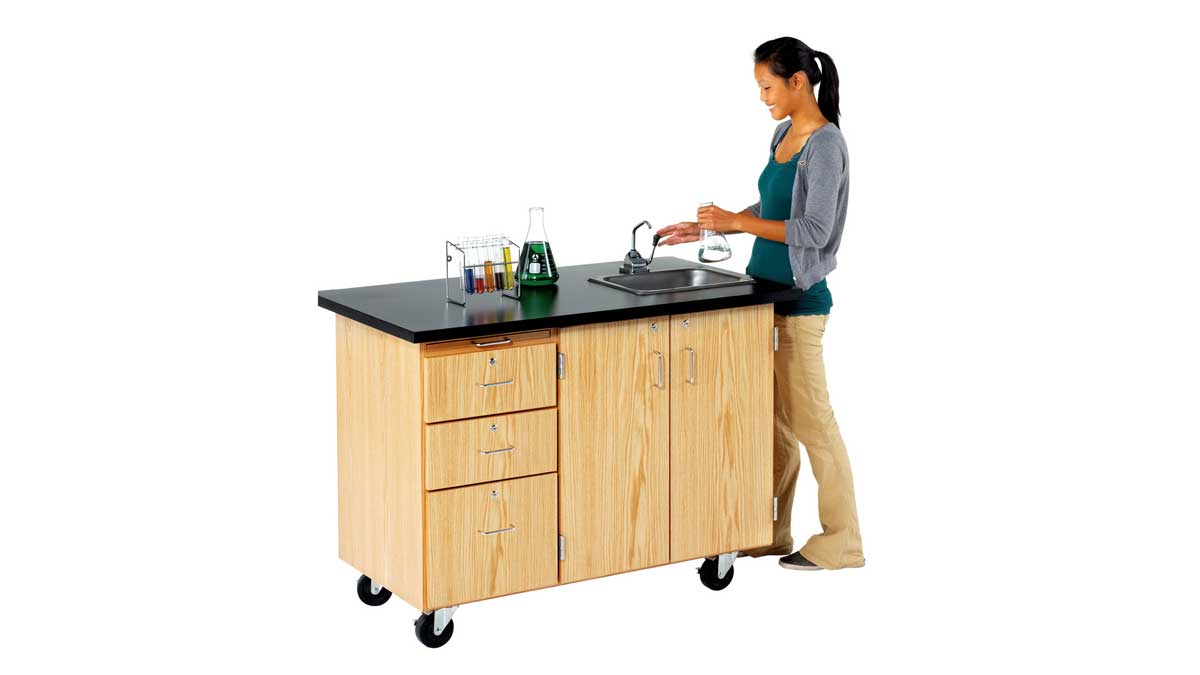 Moveable Bench with sink plus board attached