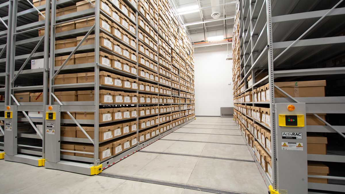 high bay evidence storage area designed for secure and organized evidence management