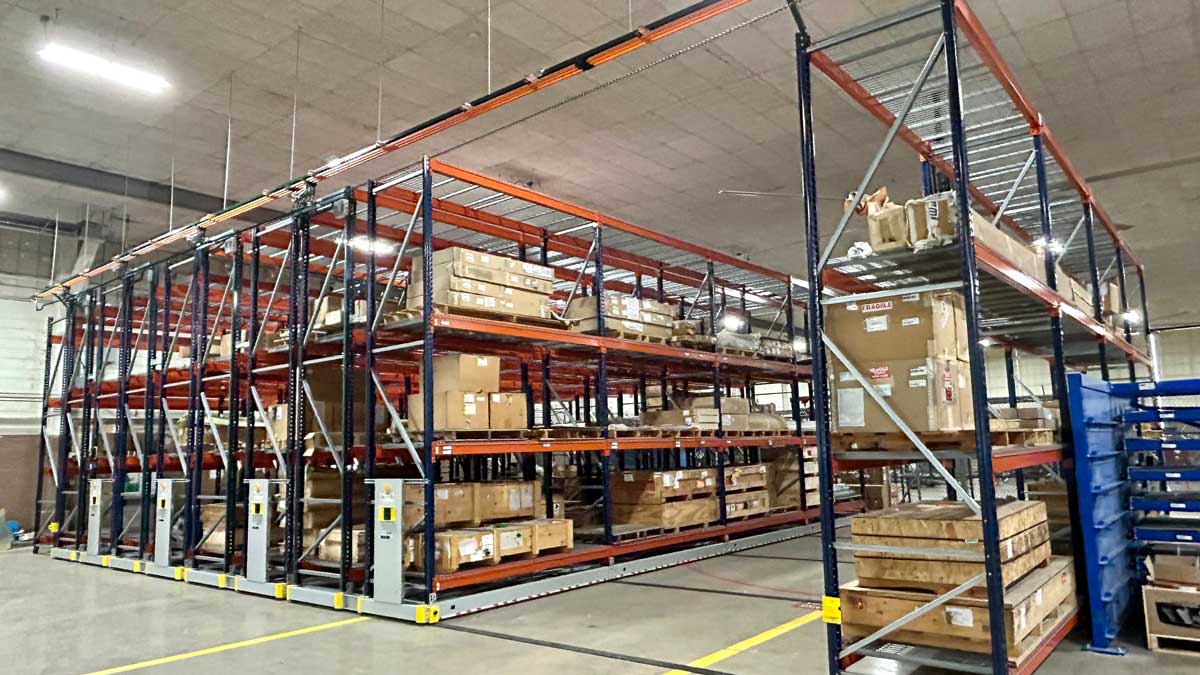 High‑density mobile racking system