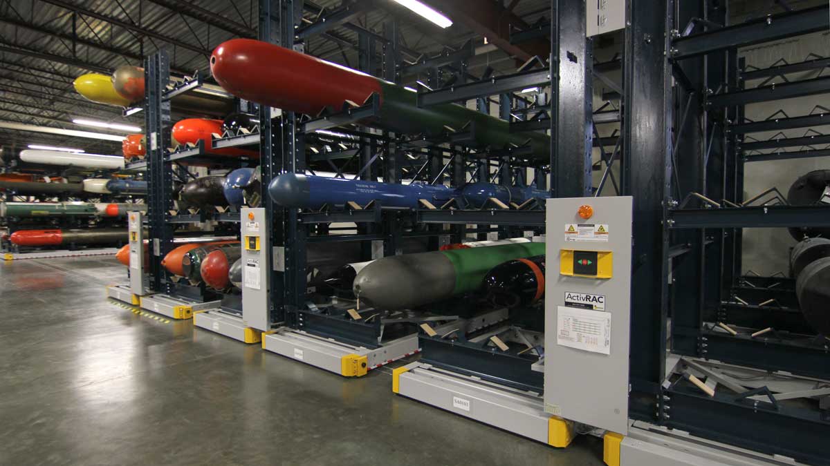 Mobile racking for government and military supply