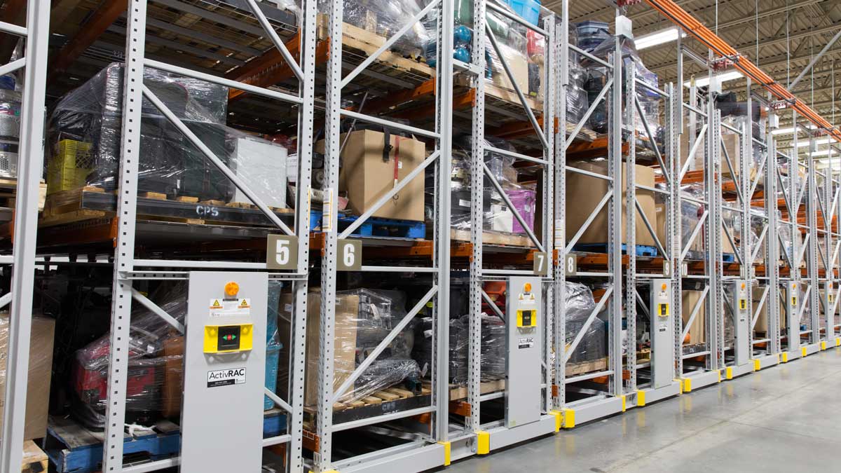 mobile pallet racking system for long-term secure evidence storage