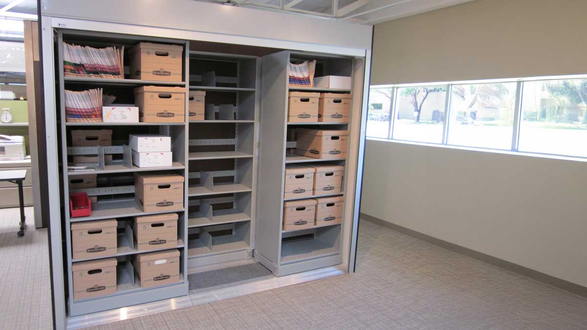 Compact file shelving system to maximize storage space and improve workflow