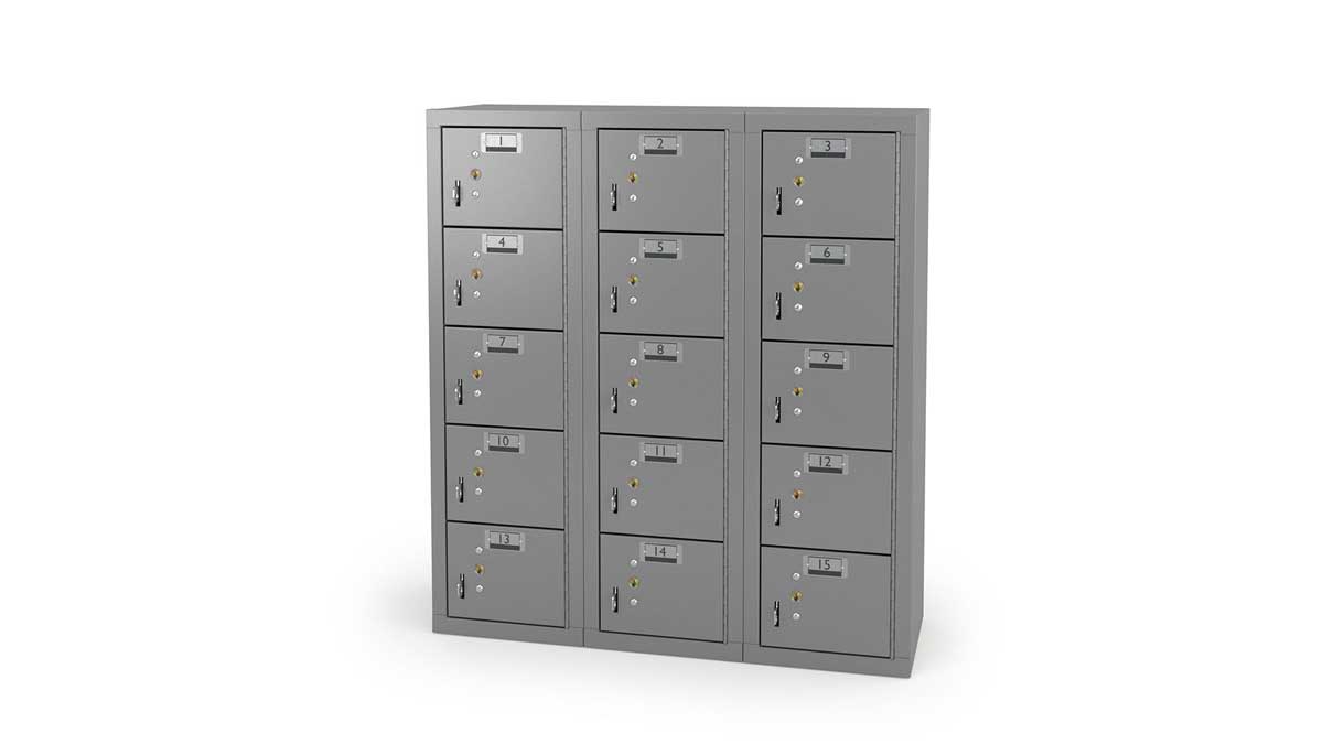 15-door cell phone locker for campus device management