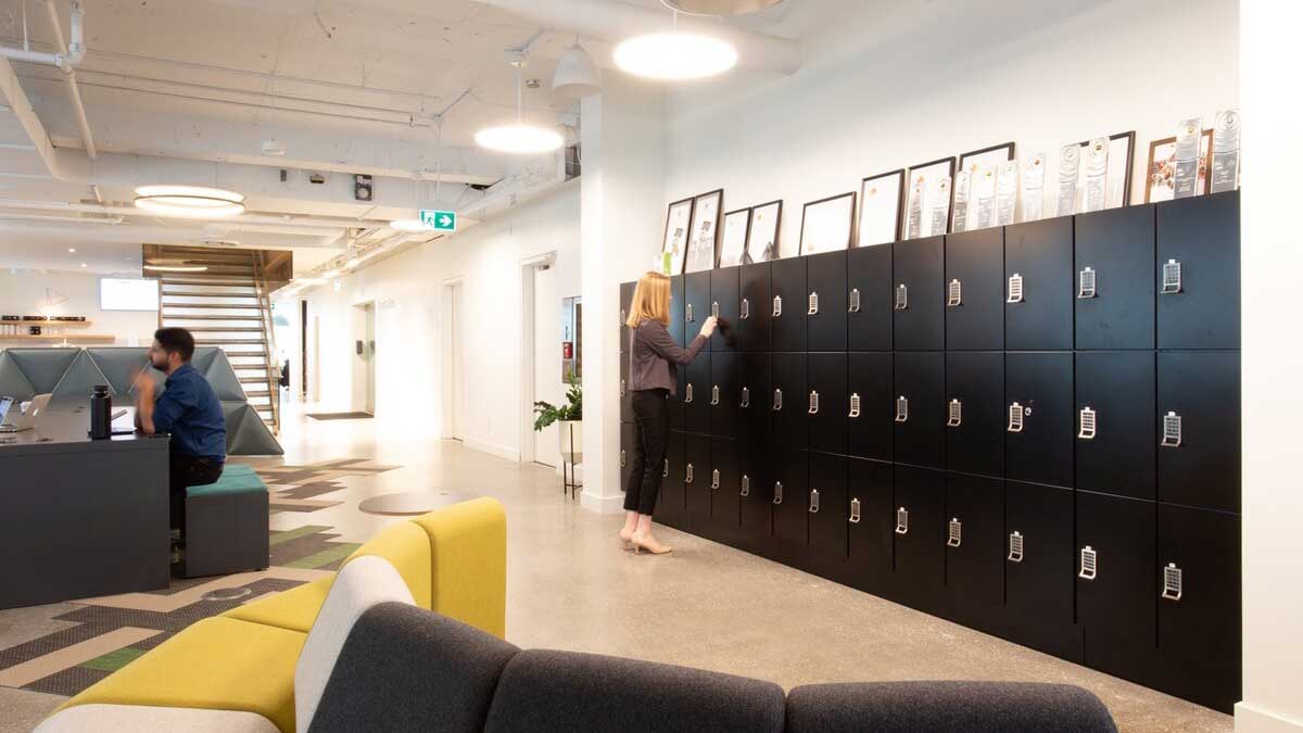 Parcel locker installation on a university campus