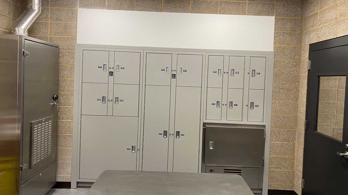 Pass-through keyless evidence lockers with digital keypad