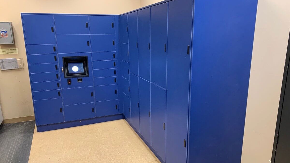Blue Smart Locker System for Package Retrieval at Texas A&M