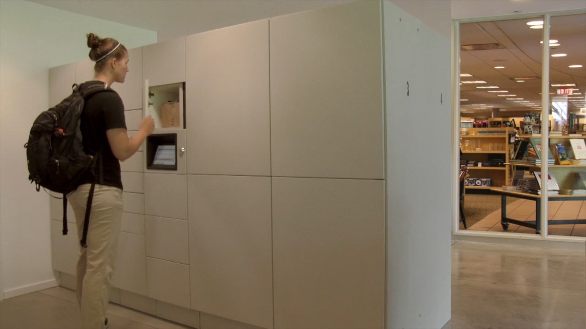 University library smart mail lockers