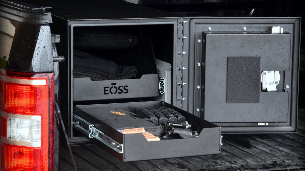 steel truck bed gun safe with reinforced locking system