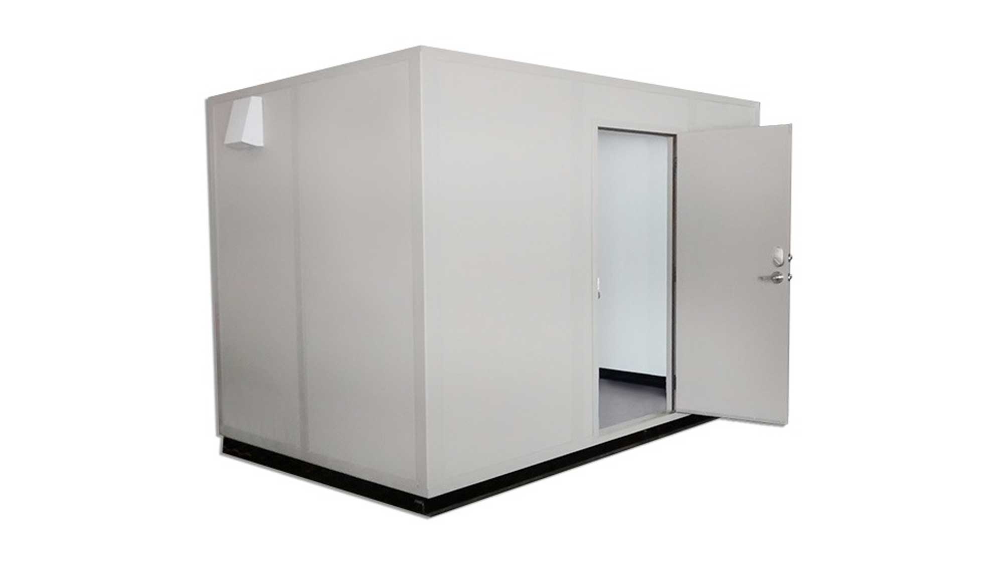 prefab lactation room exterior with door, wall vent, and secure lock for private nursing