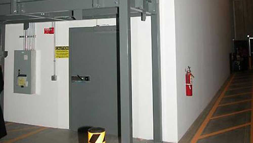 fireproof modular server media vault panel installed to protect electrical and data equipment