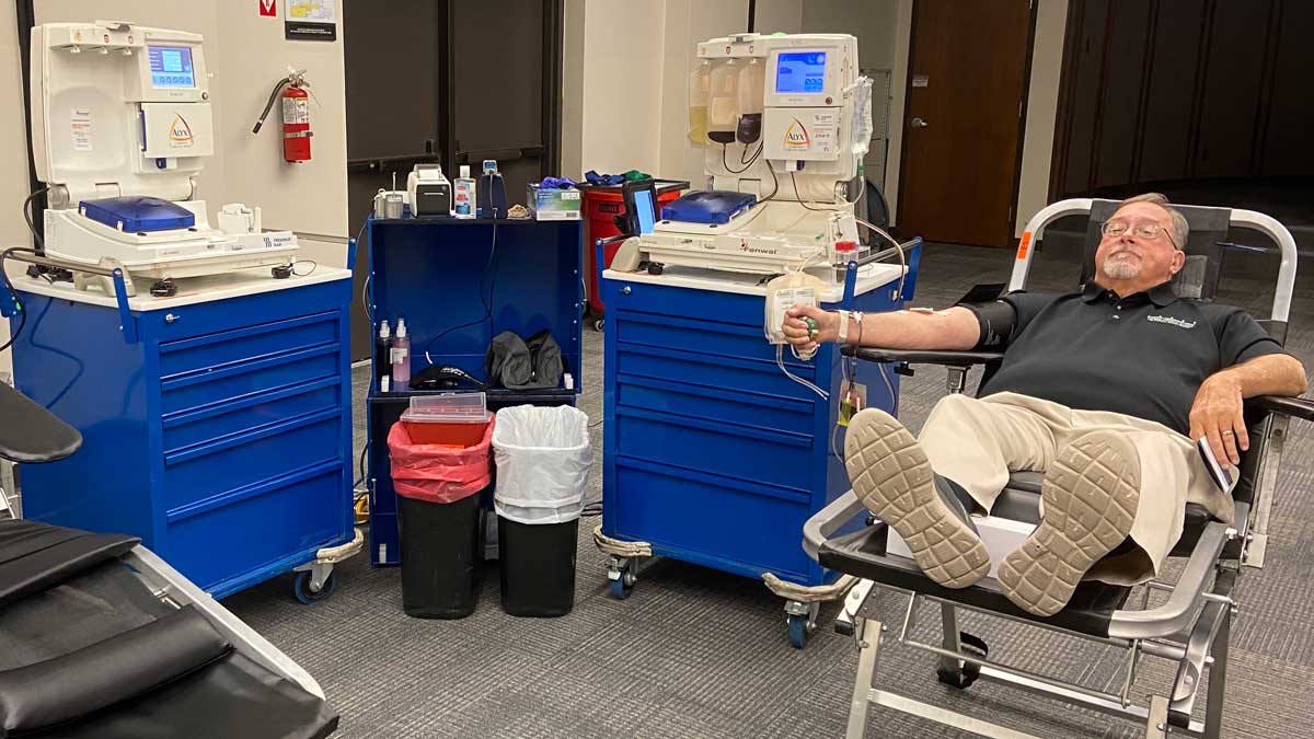 blue blood collection cart for medical use with secure compartments and mobility features