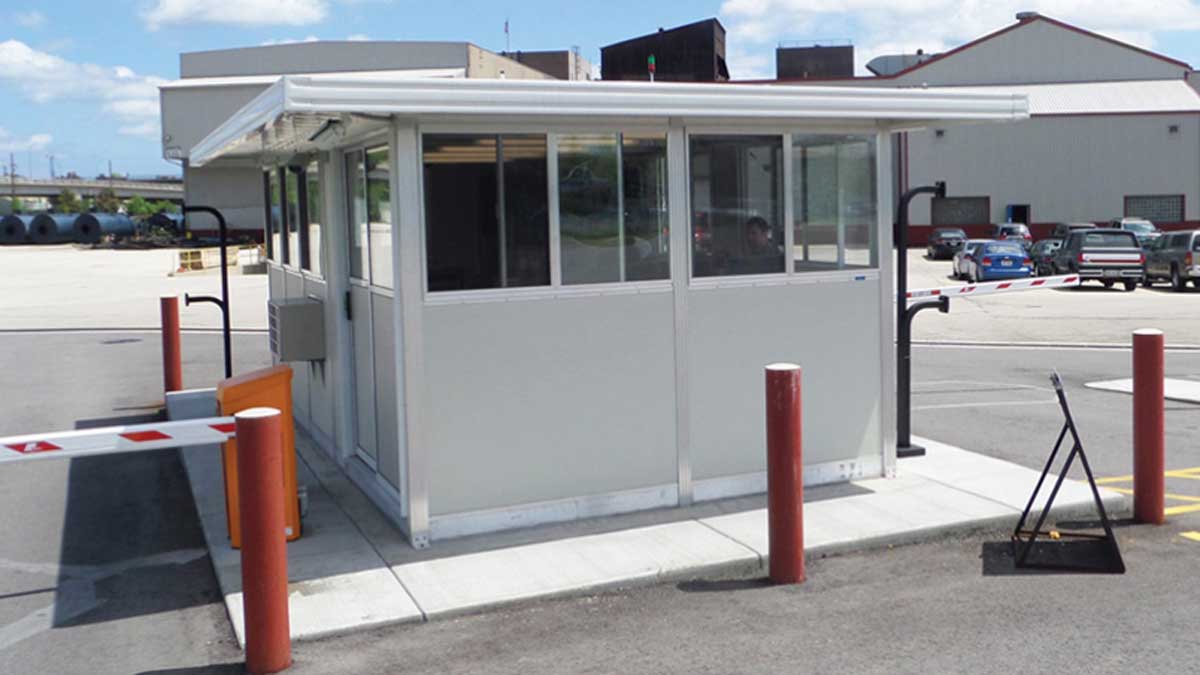 Industrial guard shack enclosure for secure site access monitoring