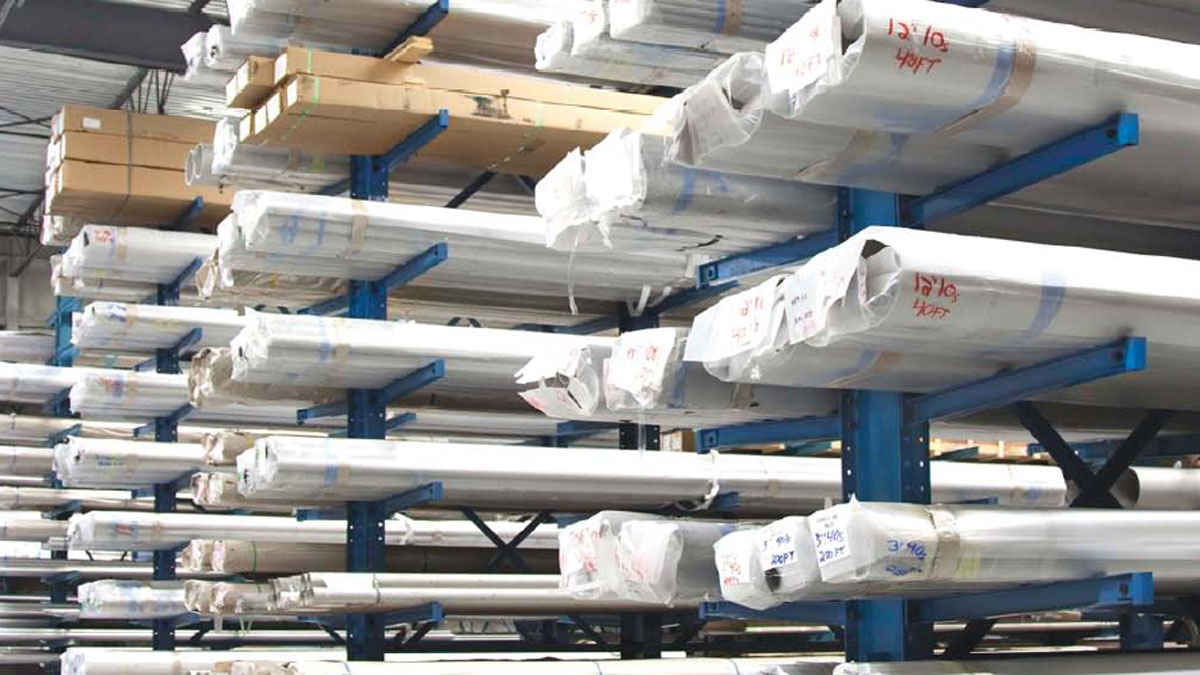 Cantilever racking systems ideal for efficiently storing long or oversized loads in industrial settings