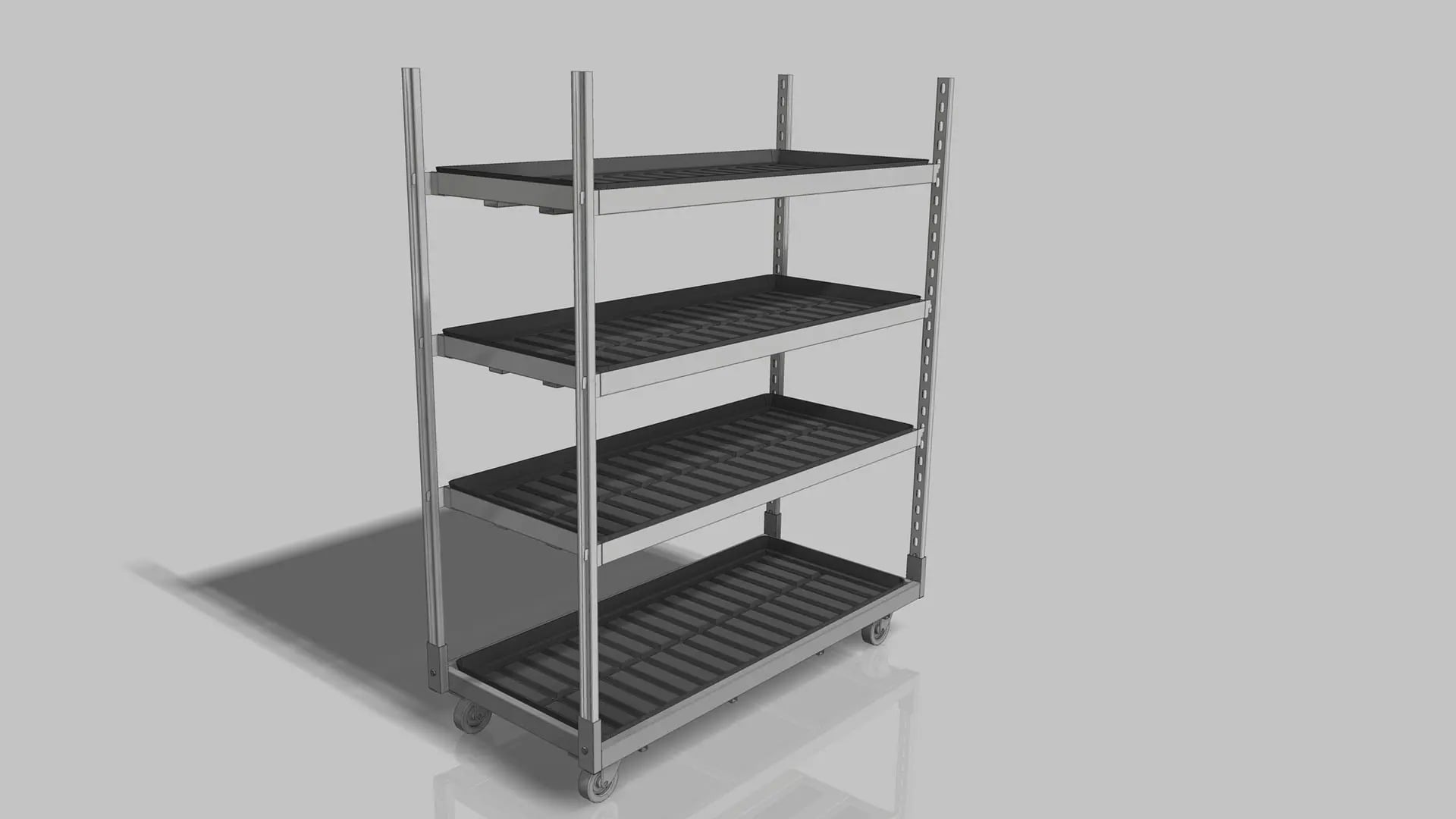 rolling clone propagation cart for plant trays and nursery workflow