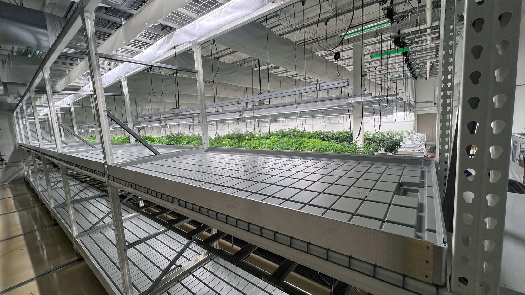 Stationary multi-tier vertical grow rack system