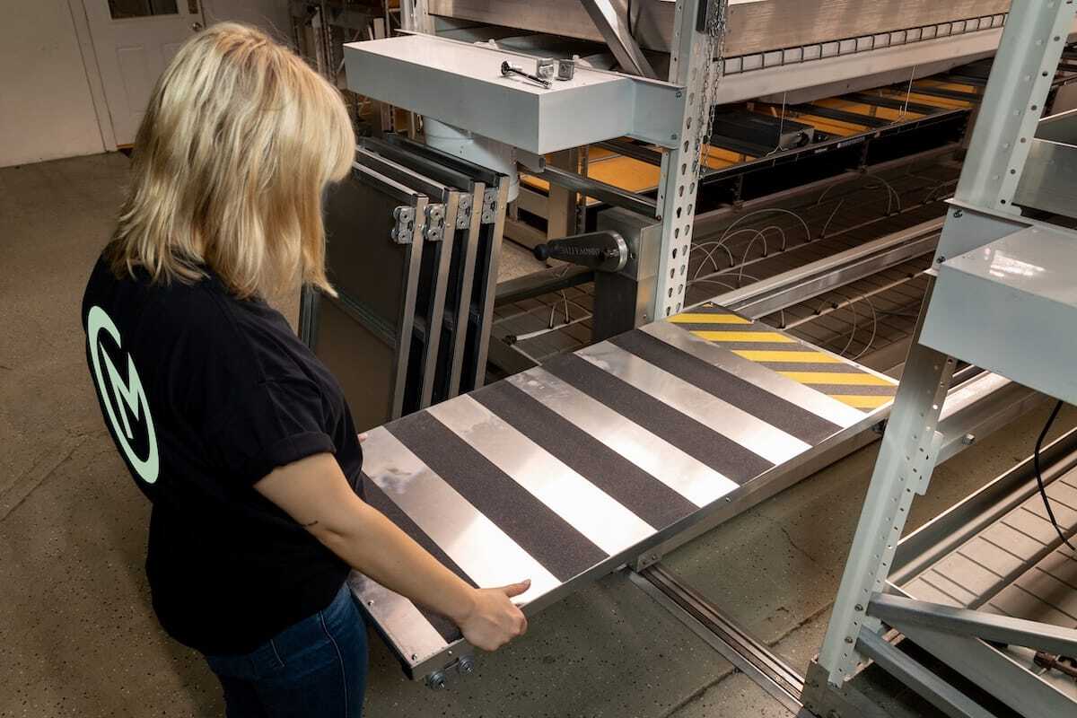 Catwalk platform for upper-tier vertical grow rack access