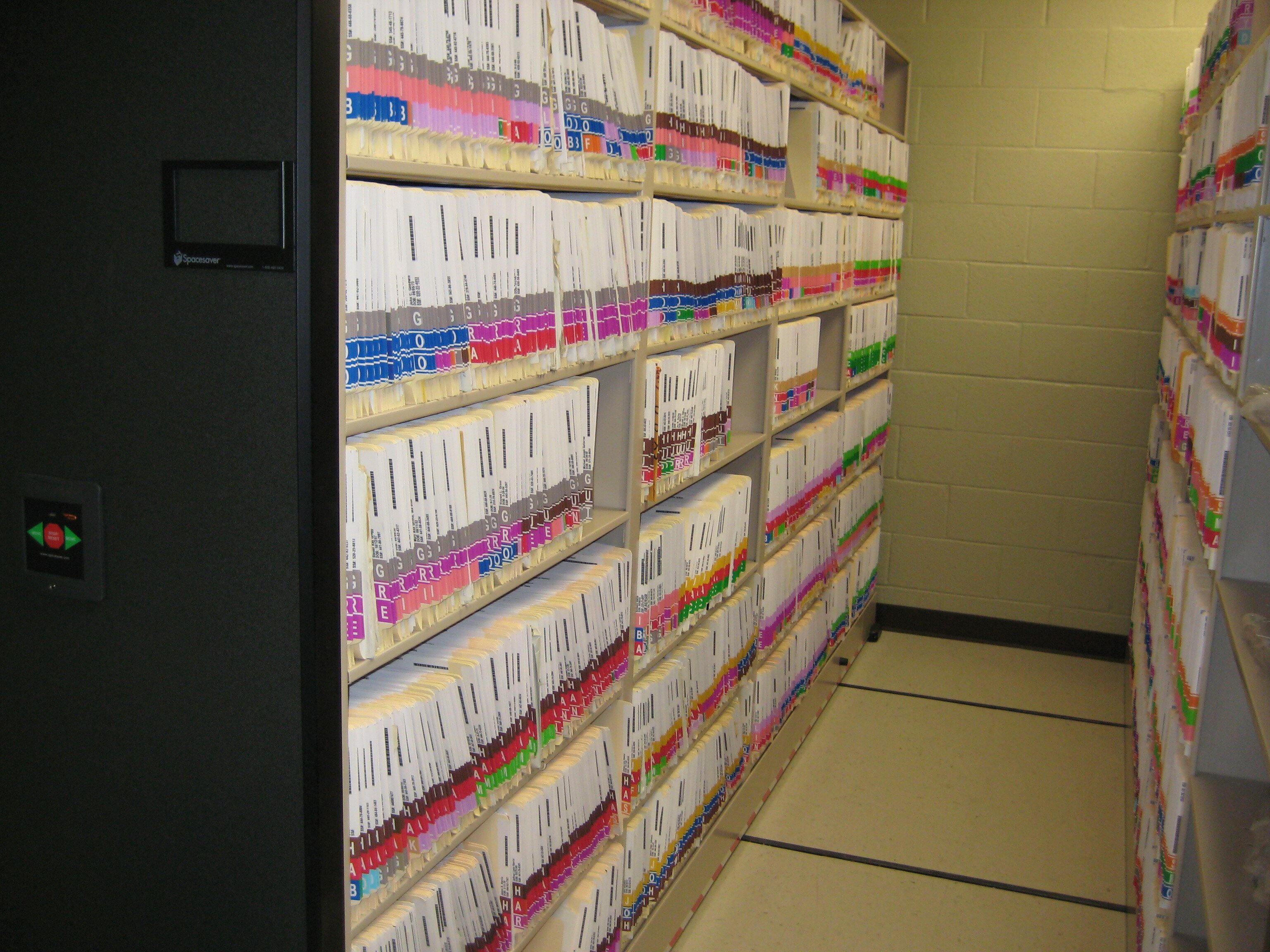 Files converted to RFID tag system afully organized for 
