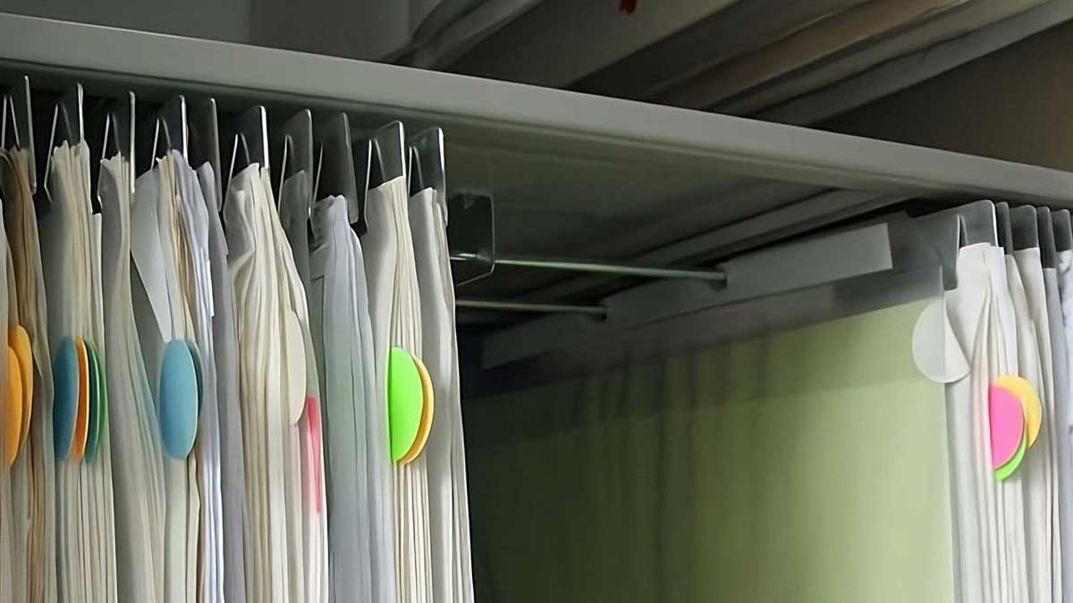 Hanging rail blueprint clamps