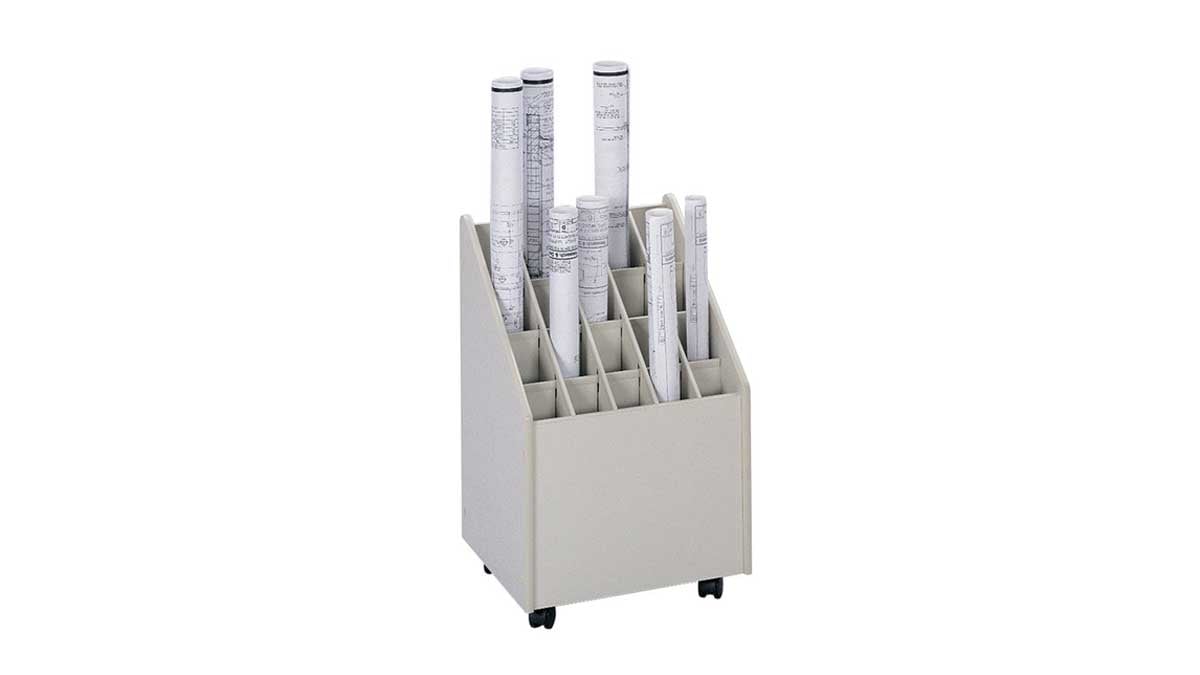 wheeled drawer cart designed to organize, transport, and provide quick access to large-format plan and drawing sheets