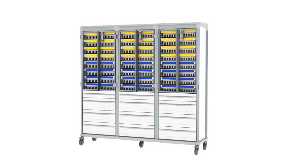 mobile medical cart with multiple removable drawers for organizing supply inventory