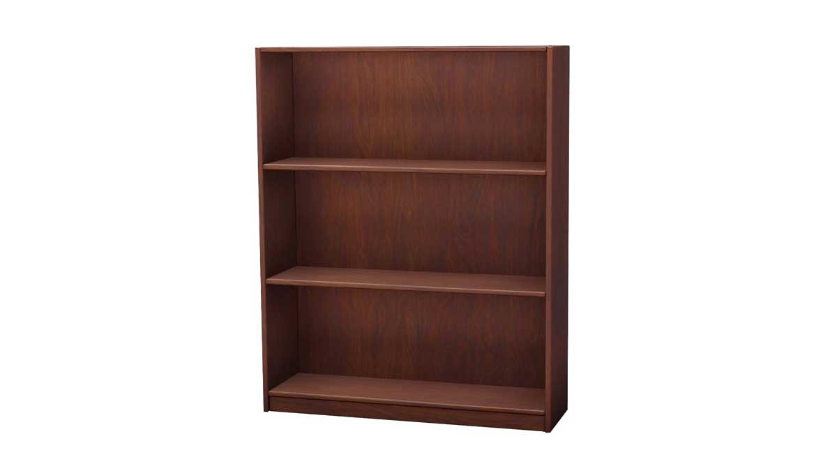 Wooden library bookshelf with multiple adjustable shelves for efficient book organization