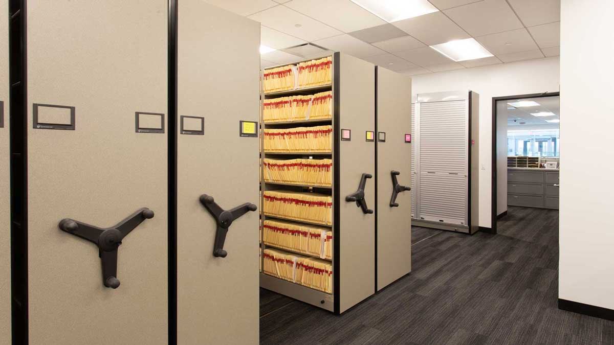 high-density file storage shelving system for maximizing office space efficiency