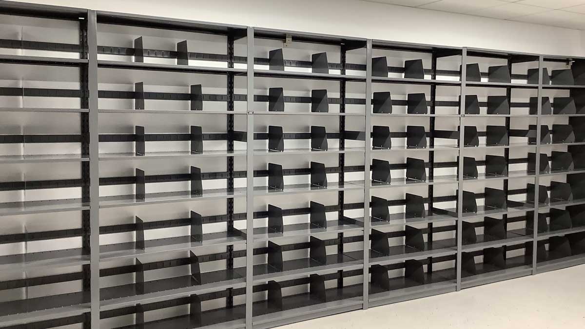 office library shelving solution for neatly storing books and files in professional spaces