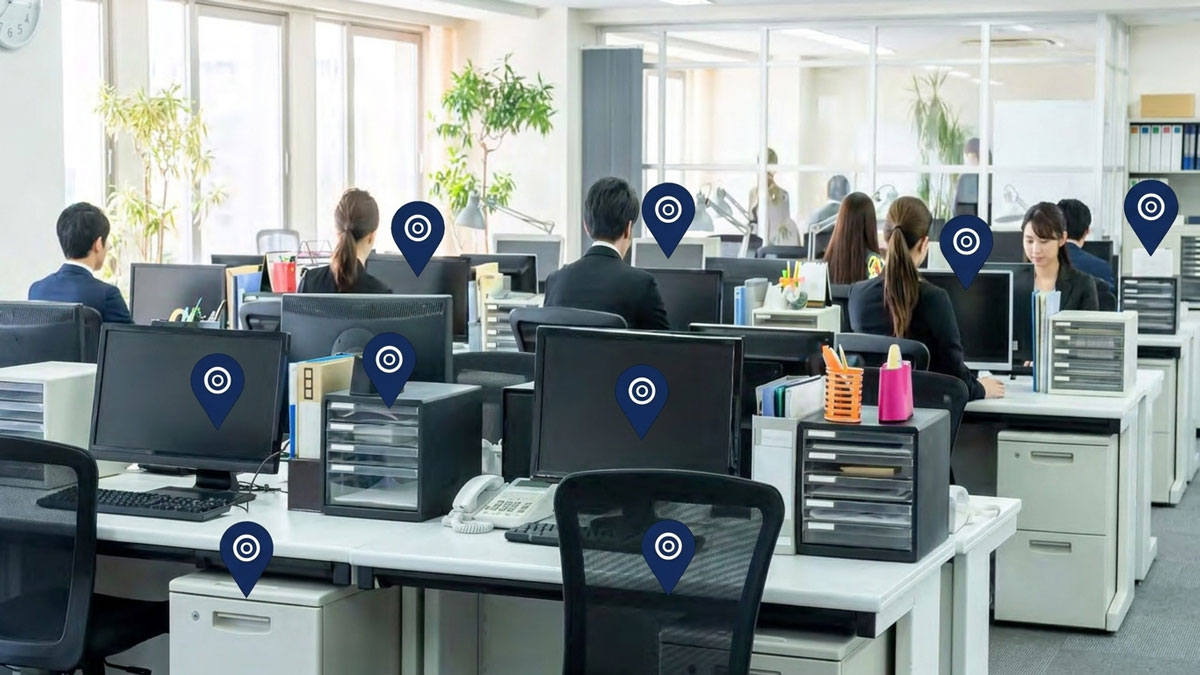 Handheld RFID reader for office technology and equipment tracking