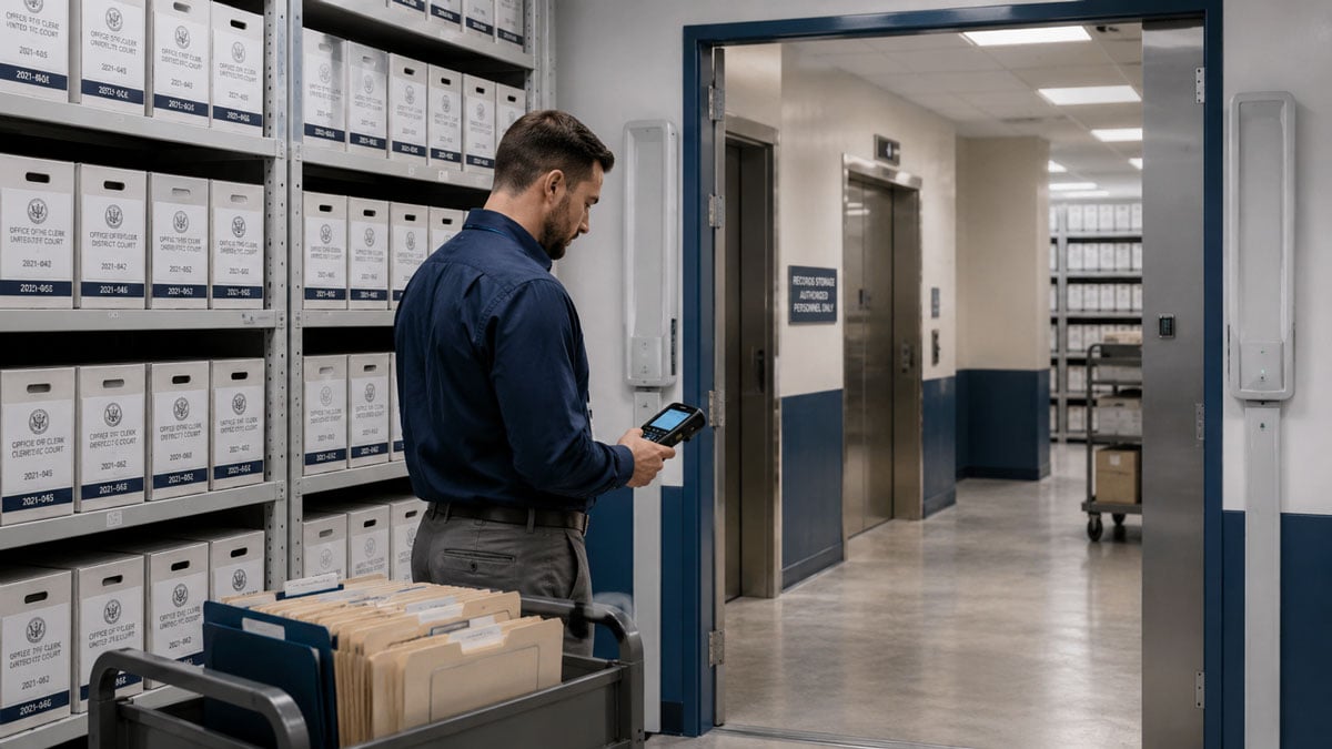 RFID file tracking in government archive storage area