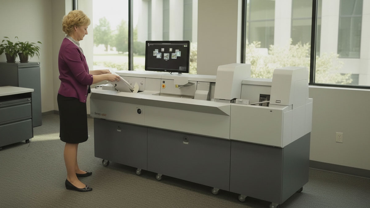 enterprise document scanning system in use for high volume paper digitizing