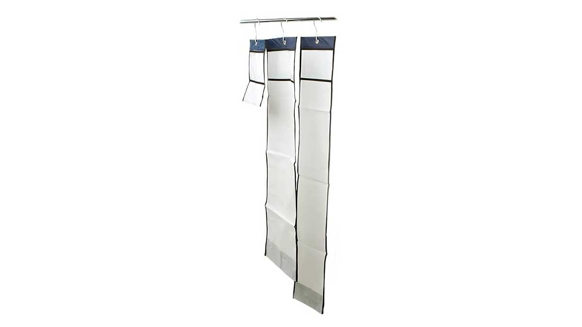 hanging storage bags designed for organizing rifles and long guns in correctional facilities or inmate armories