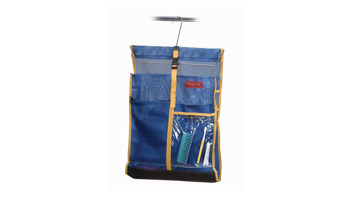 Soft-sided storage bag with clear front pocket