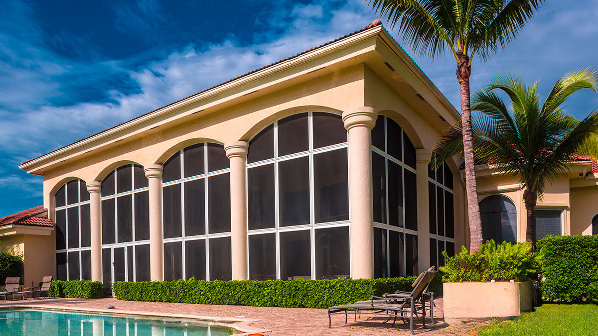 stainless steel hurricane screens protect commercial buildings from debris and wind