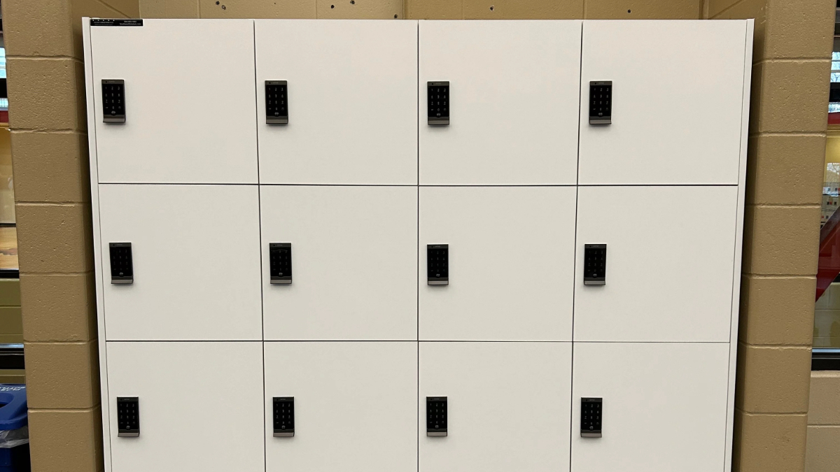 Student device charging lockers for secure school storage and access