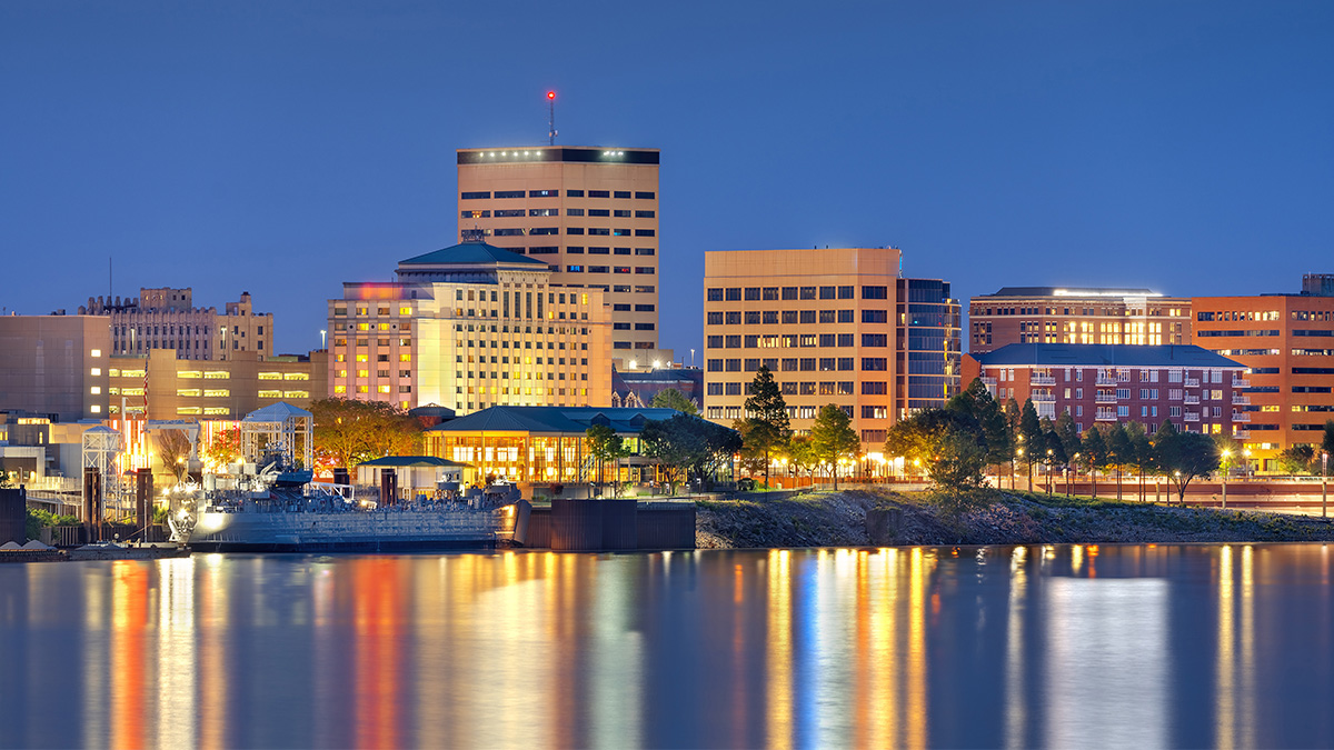Evansville, Indiana office or skyline