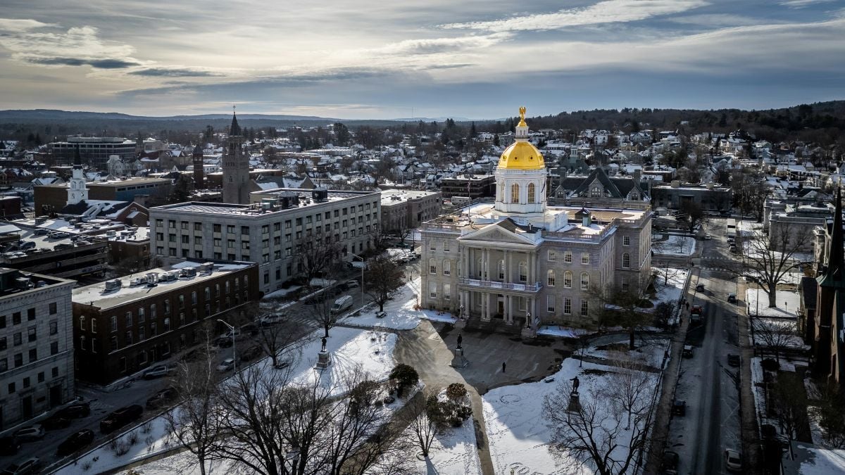 Concord, New Hampshire snow covered courthouse