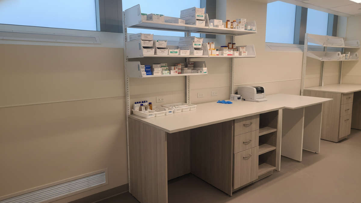 Healthcare casework in a Pennsylvania hospital