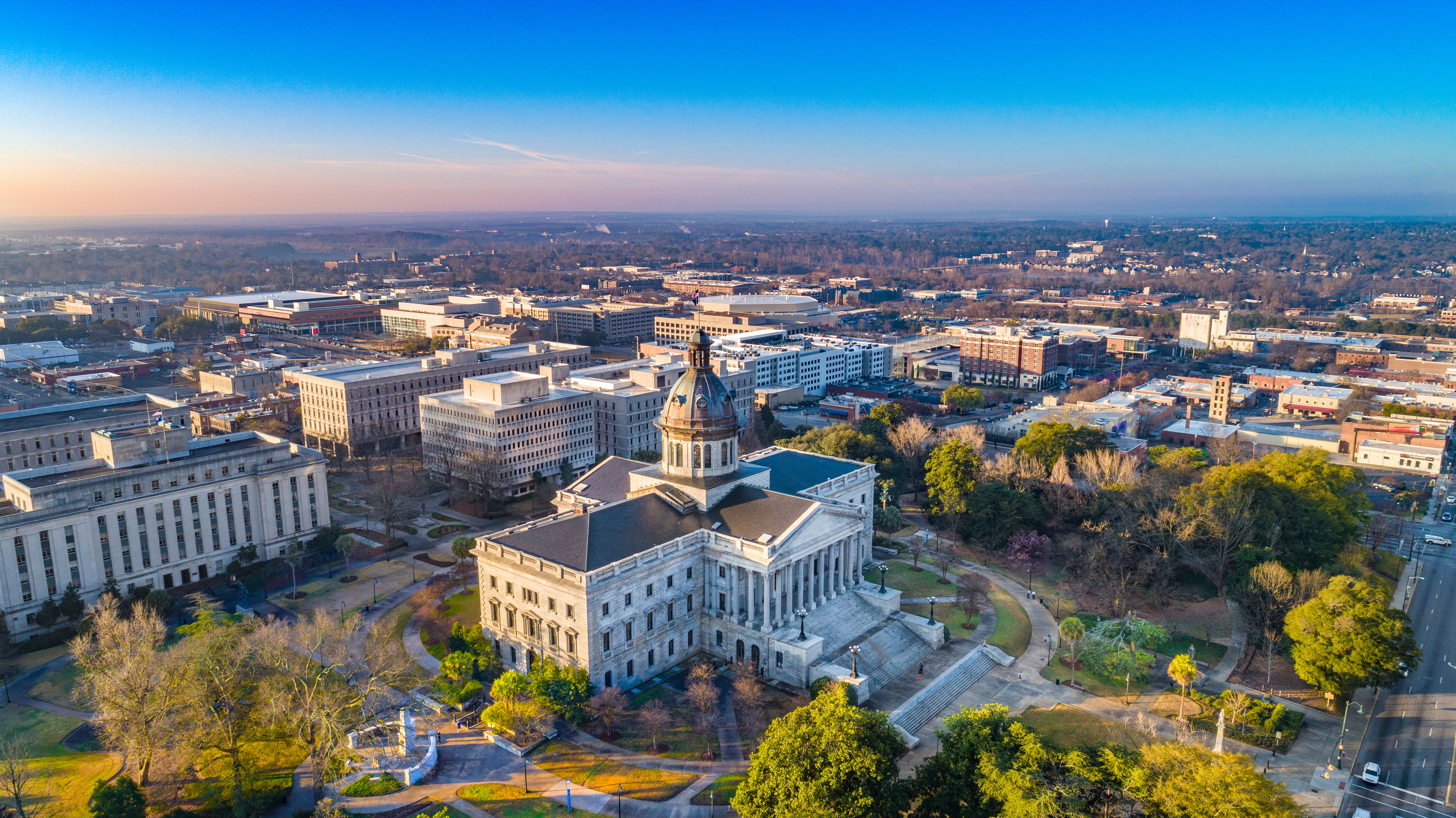 Columbia historical district overlooking the county courthouse