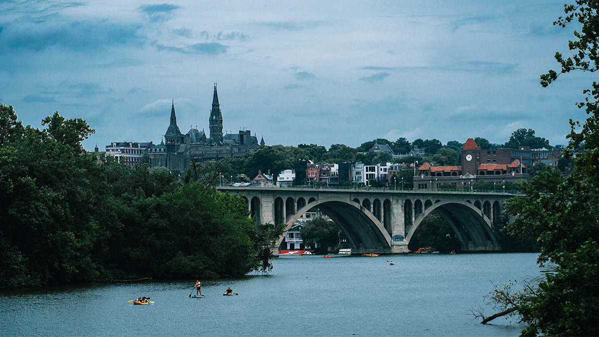 Arlington bridge and river